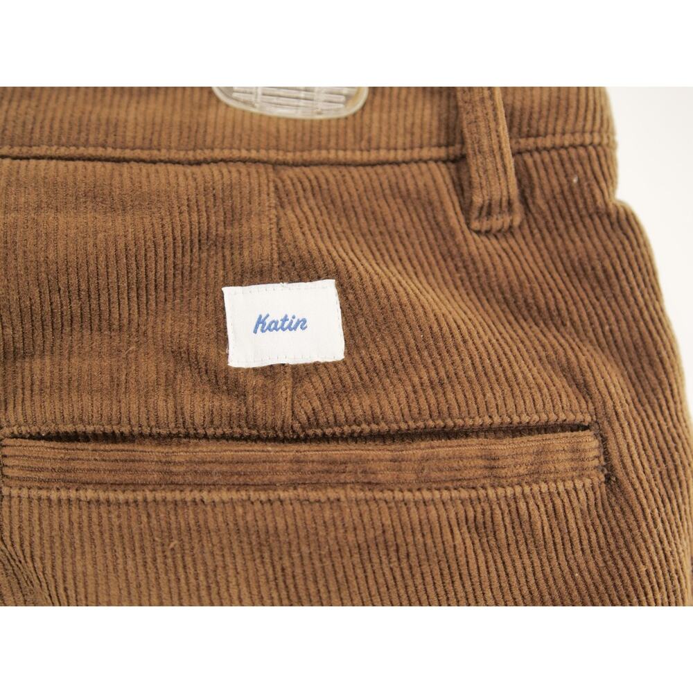 Katin Corey Corduroy Pants Mens 33x27 Brown Slim Straight Stretch Chino - Picture 8 of 10